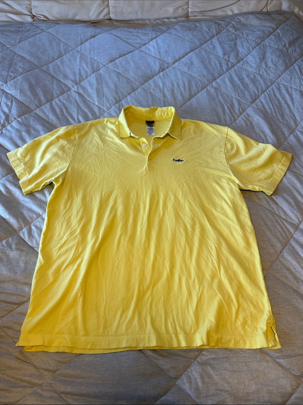 Patagonia Men's Yellow Polo Shirt with Embroidered Logo